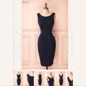 Navy Peplum Shaped Dress from Boutique 1861